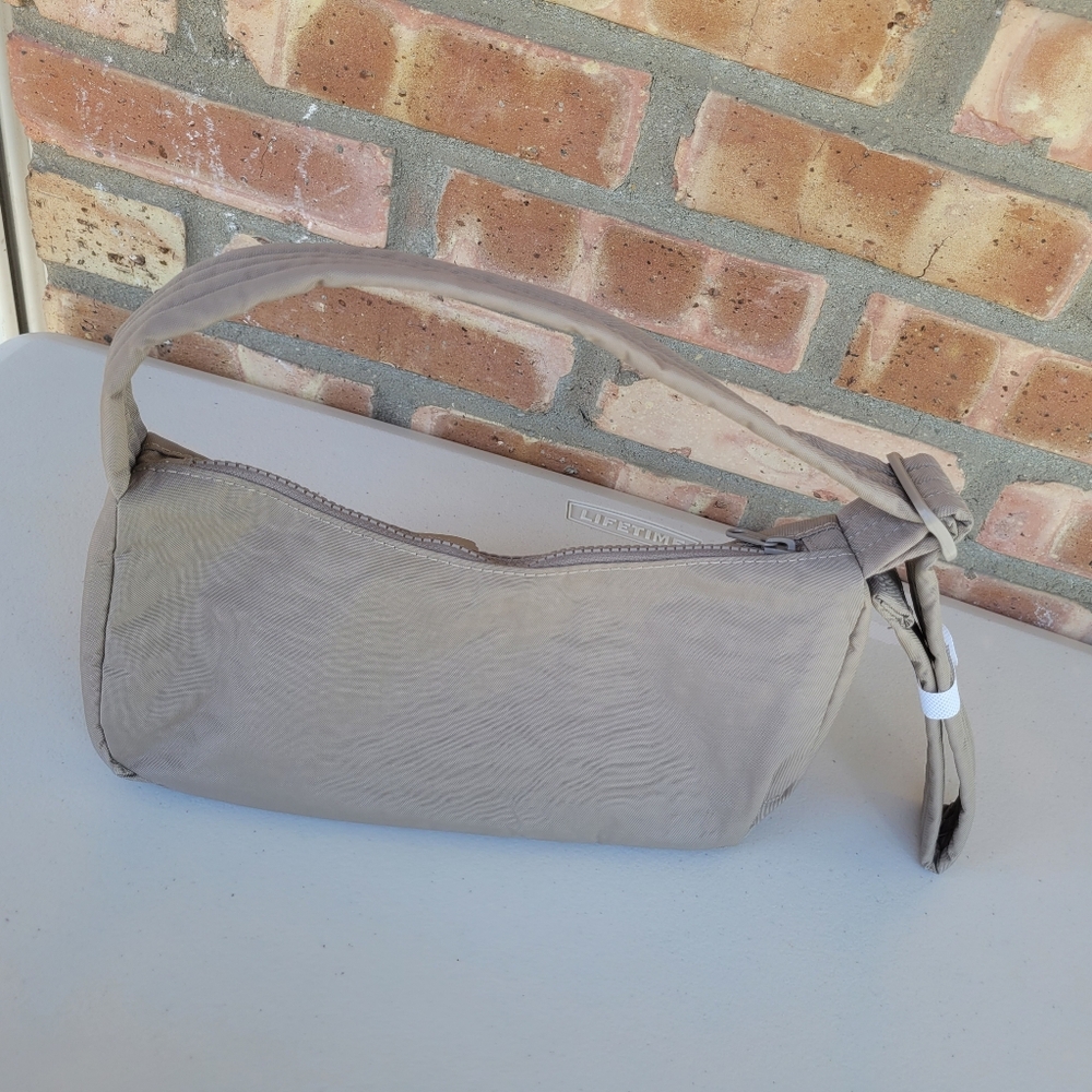 NWT BAGGU Small Cargo Shoulder Bag Dove Taupe Tan - Picture 3 of 6